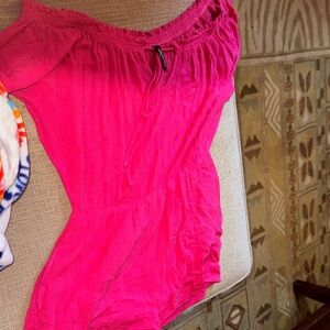 Smell the Roses Vibrant Pink Romper